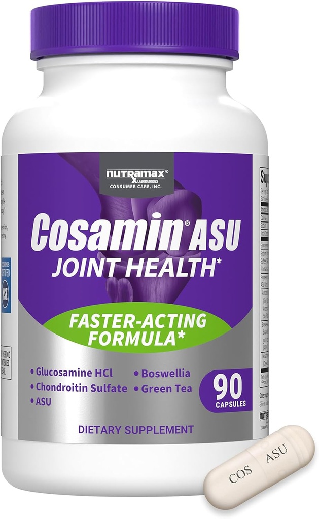 Cosamin Nutramax Laboratorios ASU Suplemento Conjunto de Salud con Glucosamina, Condroitina " ASU para la salud conjunta de hombres " mujeres, 90 cápsulas