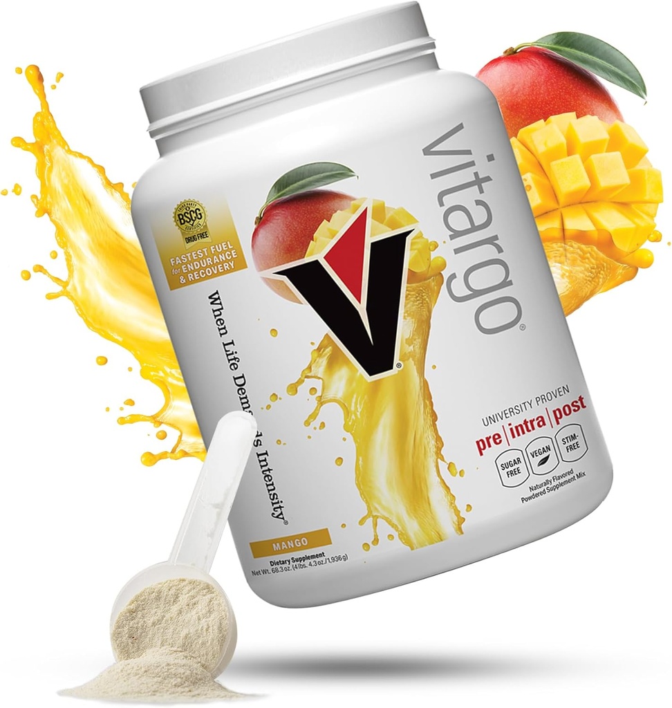 Vitargo Carbohydrate Powder ← Feed Muscle Glycogen 2X Faster  4.4 LB Mango Pre Workout ' Post Workout Recovery Powder ← Carb Supplement for Recovery, Endurance, Gain Muscle Mass