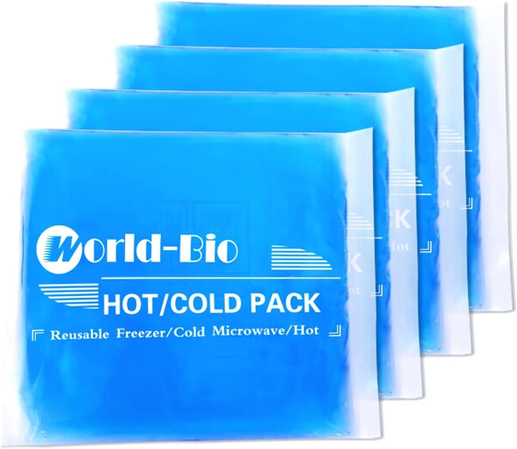 Gel Soft Flexible Ice Packs for Injuries, Reusable Cold Pack, Hot Cold Compress para el dolor mixto de muscle, Recuperación de cirugía, Inflamación, hinchazón, cara, cabeza, Wrist, Ankle pulmonar, 4 Pack-5.1"x6.3"