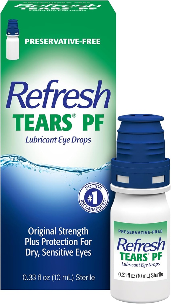 PF Tears artificiales sin conservantes Lágrimas Ojos Lubricantes, 0.33 fl oz (10 mL)
