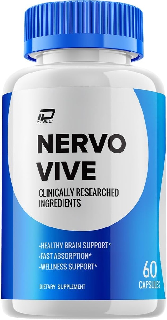 Nervo Vive Brain Supplement Capsules – NervoVive All-Natural Maximum Strength Formula for Enhanced Memory and Focus Pills, Vive Nervo Support and Reviews (1 Pack – 60 cápsulas)
