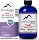 HoneyCombs Vitamina B3 Niacin Suplemento Liquid Drops - High Potency Vitamin B3 Liquid Drops for Men &amp; Women - Maintain Digestive System, Skin, Tongue, Energy and More - Vegan Niacin Drop (16 Fl oz)