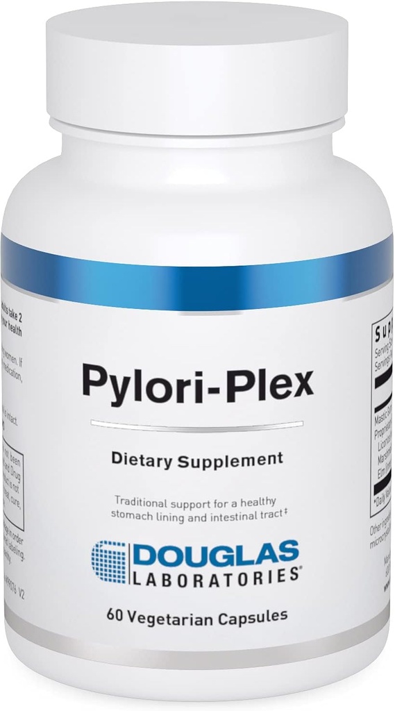 Douglas Laboratories Pylori-Plex - Para Stomach Lining &amp; GI Support* - Con Mastic Gum, Licorice Root, Marshmallow Root & Slippery Elm - DGL Supplement - 60 Vegetarian Capsules