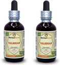 Valeriana (Valeriana officinalis) Tintura, Botas orgánicas secas Extracto líquido (Marca: HerbalTerra, Proudly Made in USA) 2x2 fl.oz (2x60 ml)