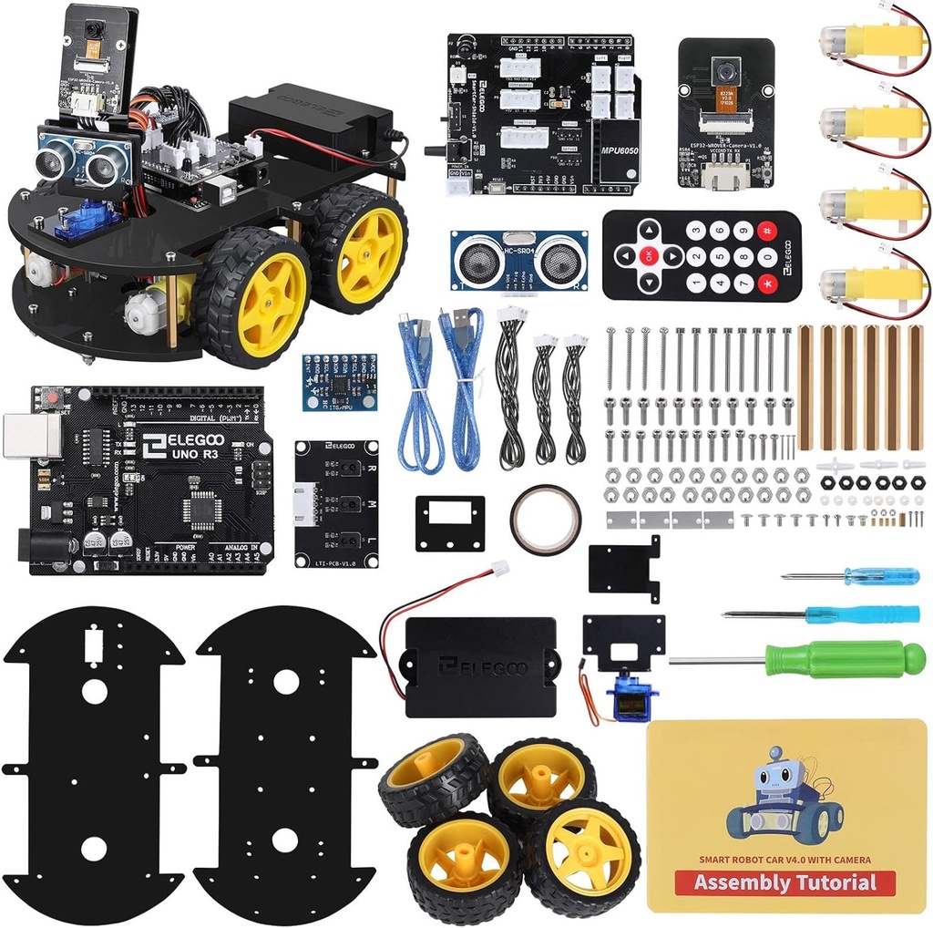 ELEGOO UNO R3 Smart Robot Car Kit V4 para Arduino Robotics for Kids Ages 8-12 12-16 STEM Science Kits Coding Gifts for 8 9 10 11 12 13 14 15 16 Años Chicas Adolescentes Cool Engineering Building Toys