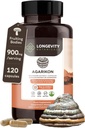 Longevity Botanicals Agarikon Mushroom Extract Capsules (120) ← Concentrado 10:1 Ratio tención 100% Fruiting Bodies ← Laricifomes Officinalis Suplemento para Immunity &amp; Respiratory Support