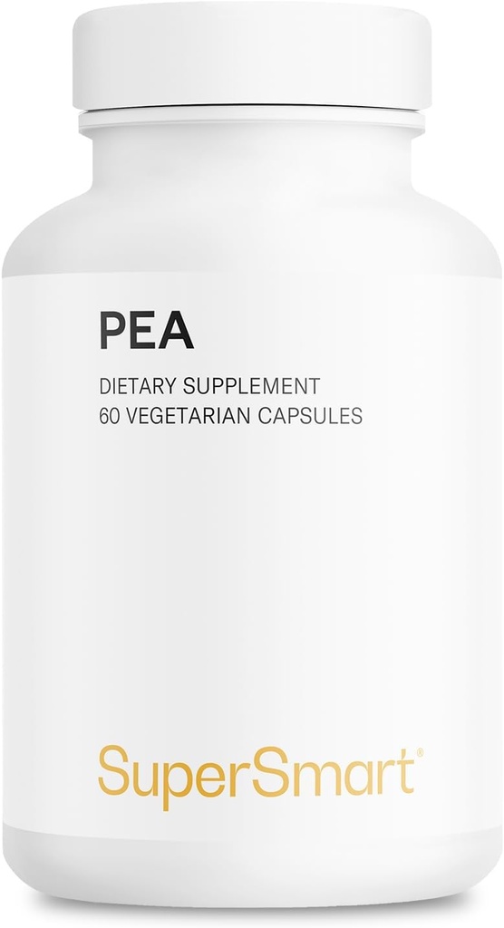 Supersmart - 99% Pea Suplemento 1200 mg por día (Patented) - OptiPEA PalmitoylEthanolAmide  Gluten Gratis - 60 cápsulas vegetarianas