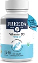 FREEDA Vitamina D3-1000 UI - Pure High Potency Kosher Supplement Tablets - Bone and Muscle Health, Calcium Absorption, Immune Support for Men and Women* - 500 Count