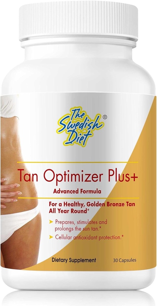 Tan Optimizer Plus+ – Sugar-Free Tanning & Skin Health Supplement with Beta Carotene, L-Tyrosine, Collagen & Antioxidants for Radiant Skin & Immune Support – 30 Capsules