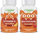 Niños Vitamina D3 1000 UU Chewables + Multivitamin Chewables Bundle