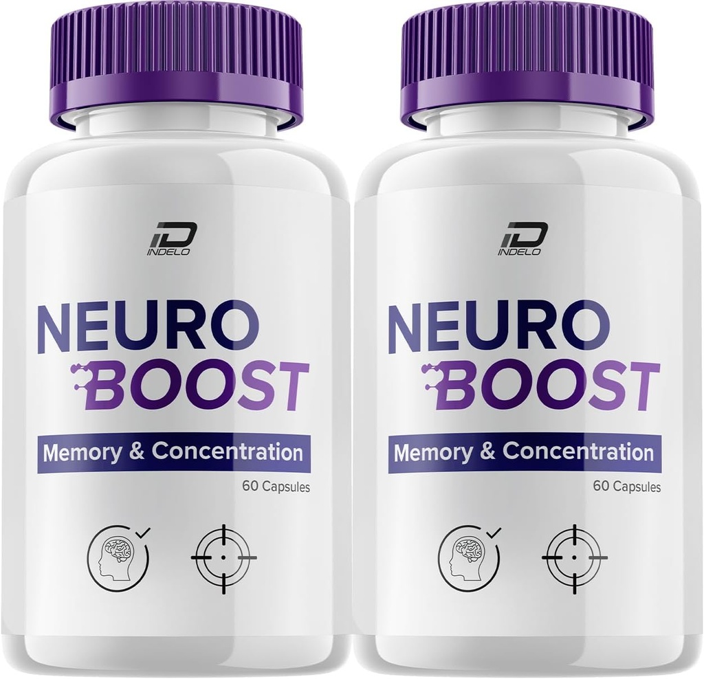 Neuro Boost Focus Supplement, Neuro Boost Memory Focus and Cognitive Support, Neuro Booster Pills Nootropic, NeuroBoost to Boost Memory, Neuro Boost Vitamin Reviews (2 Pack - 120 cápsulas)