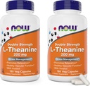 AHORA Foods L-Theanine, Doble fuerza 200 mg Por Cap - 180 Veg Capsules (Pack of 2) (360 gorros totales) - Mejorado con 100 mg Inositol - Vegetariano, No GMO - Ltheanine 200mg Suplemento