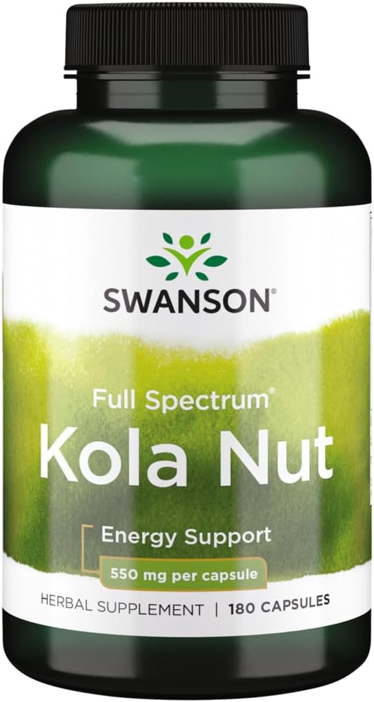 Swanson Full Spectrum Kola Nut Energy Soporte físico 550 Milligrams 180 Capsules