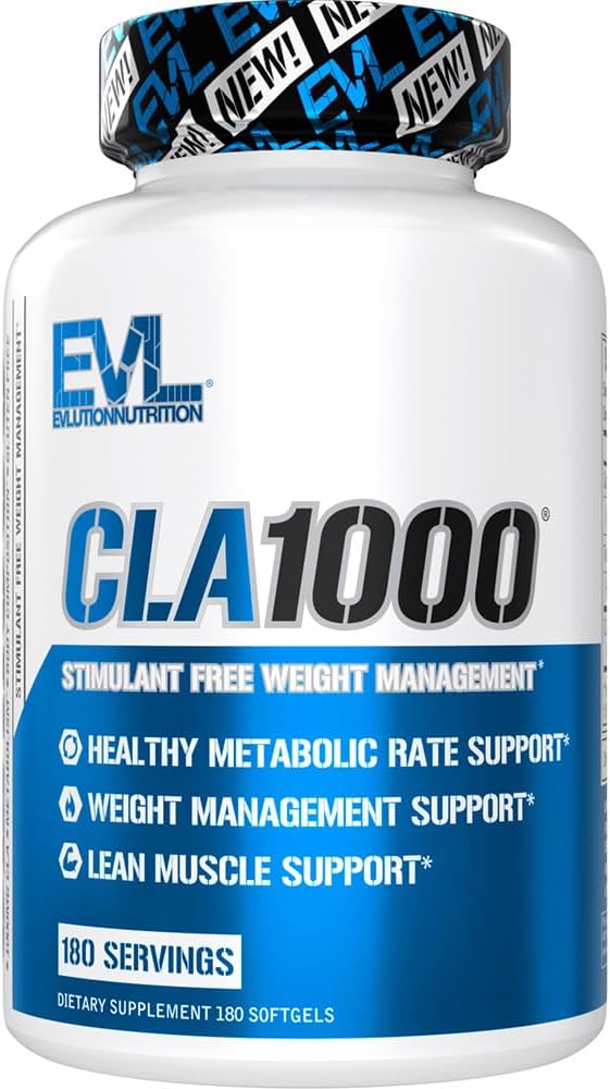 Píldoras de ácido linoléico conjugadas - CLA 1000mg Píldoras de dieta para soportar pérdida de peso gordo magro y metabolismo más rápido - CLA sin estimulante 1000mg Píldoras de apoyo de pérdida de grasa con base de girasol - 180