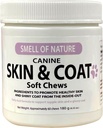 Piel de perro " Coat suplemento Chews - Skin Health Chewable Supplement for All Ages " Breeds - Promueve la piel saludable " Lustrous Coat - Rich in Omega Fatty Acids " Vitaminas – 60 Chews