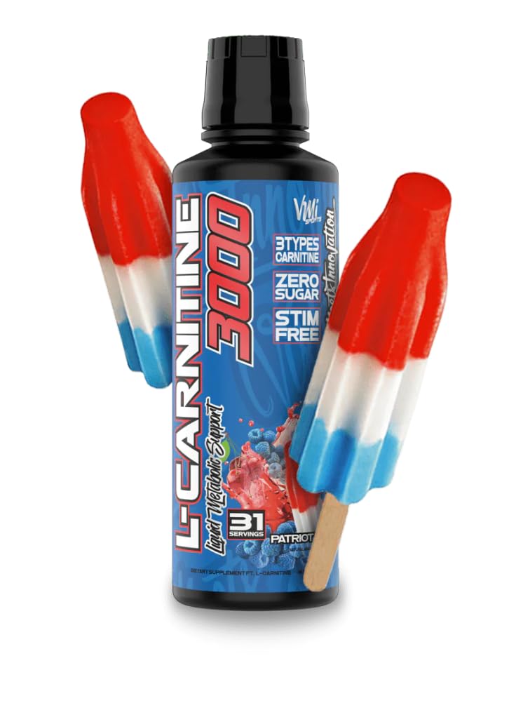 L-Carnitine 3000 Liquid | 3000 mg Carnitine Supplement | Zero Calorie Zero Sugar Keto Friendly for Men and Women – Great Tasting| 31 Servings (Patriot Pop, 16 fl. oz.)