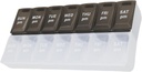 7 Días Píldora semanal AM Organizador, ShysTech Caja grande de Píldora para Píldoras/Vitamin/Suplementos/Medicación (Black/White)