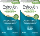 Estroven Complete + Ashwagandha Multi-Symptom Menopause Supplement for Women - Clinically Proven Ingredients Provide Menopause Relief & Night Sweats + Hot Flash Relief* - 4 Month Supply (Pack of 2)