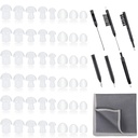 48 piezas Ayuda auditiva Consejos de ayuda auditiva Domes Universal Domes for Earbud Tip Replacement, Amplificador de sonido BTE Accesorios y 7 piezas Herramientas de limpieza con bolsa de terciopelo