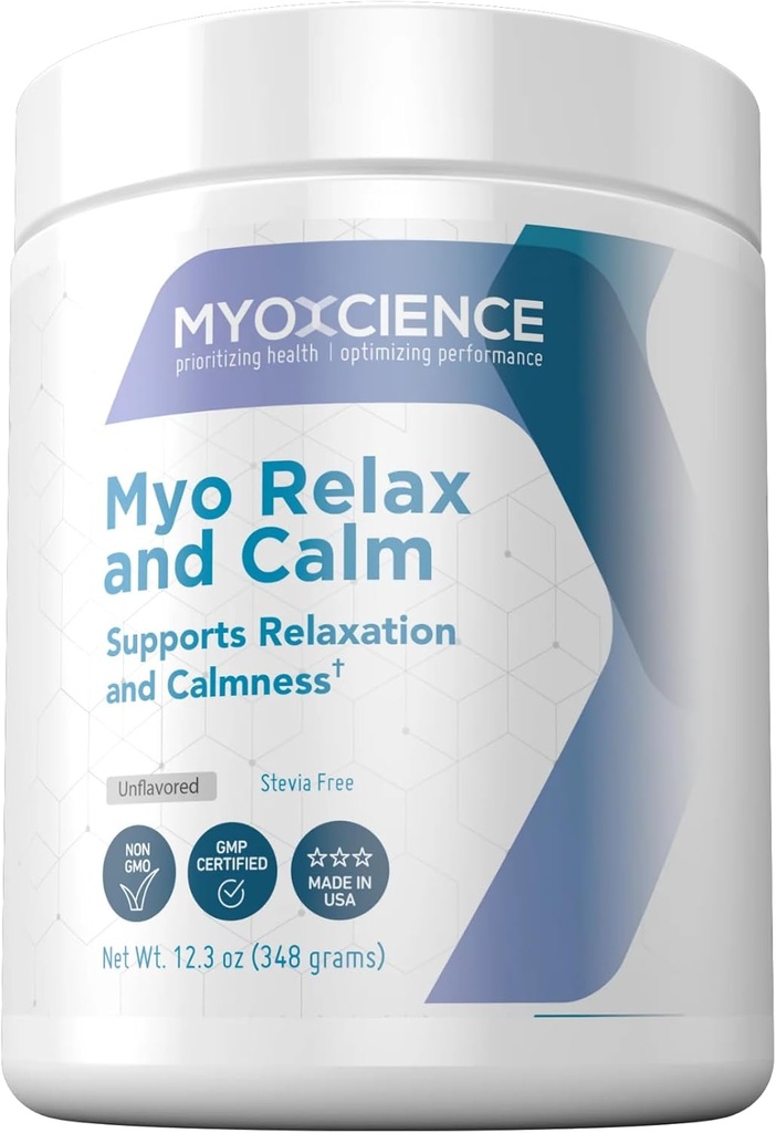 MYOXCIENCE Myo Relax & Calm TENIENDO Myo-Inositol, L-Theanine, Taurine, Magnesium & GABA TEN soporta Sleep, Neurotransmitter &amp; Hormon Support (Unflavored) (60 Servings)