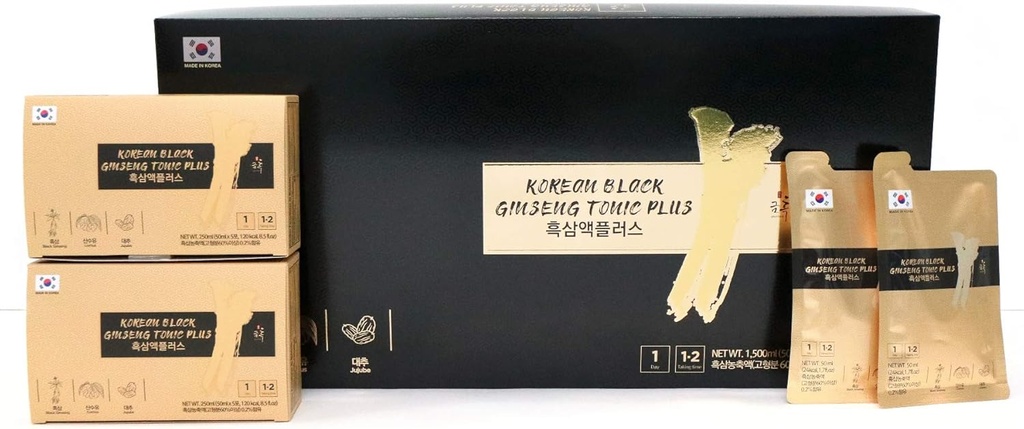 GeumHeuk Korean Black Ginseng Tonic Plus - Mejora de la inmunidad, rendimiento de metal, resistencia " energía, hombres " mujeres - 50ml X 30 Pouches