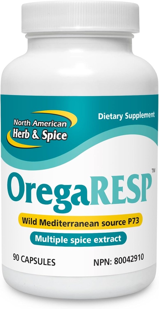 NORTH AMERICAN HERB &amp; SPICE OregaResp - 90 Veggie Capsules - Immune &amp; Respiratory Health - Cumin, Sage, Oregano Oil - Safe for Children &amp; Pets, Non-GMO - 90 Servimientos