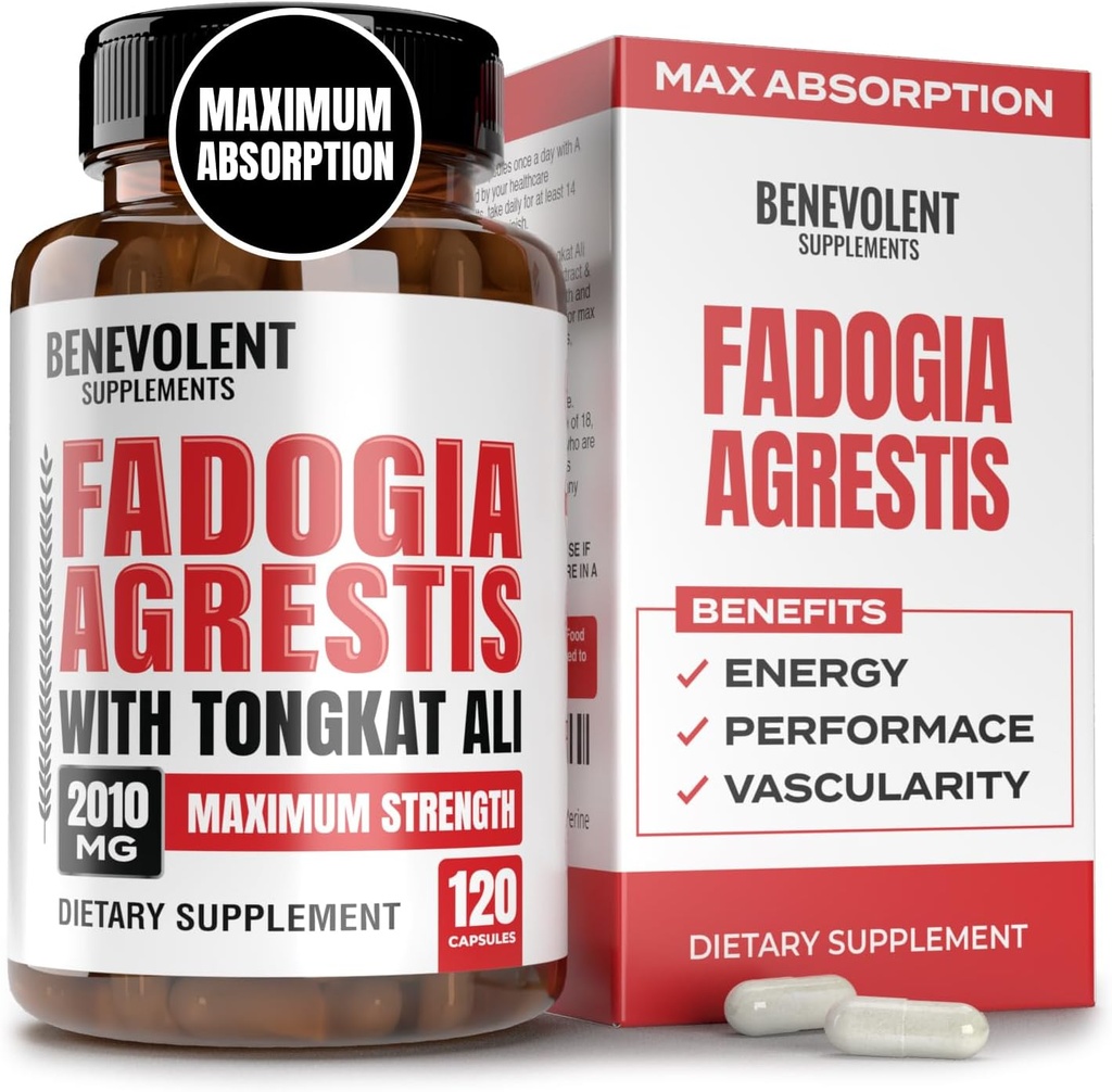 Fadogia Agrestis 1500mg [Piedad más alta] + BioPerine® para Alta Absorción Suplemento con Tongkat Ali - Aumentar la resistencia, Lean Crecimiento muscular " Recuperación, Boost Drive 3er Partido testó 120 cápsulas