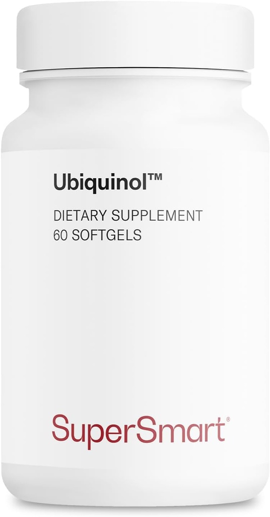 Supersmart Ubiquinol 200mg por día (alta absorción) - Patented Keneka CoQ10 Suplemento - Forma activa de Coenzyme Q10 ← No GMO &amp; Gluten Gratis - 60 Softgels