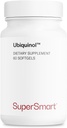 Supersmart Ubiquinol 200mg por día (alta absorción) - Patented Keneka CoQ10 Suplemento - Forma activa de Coenzyme Q10 ← No GMO &amp; Gluten Gratis - 60 Softgels