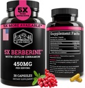 Bosque Negro 5X Berberine a Dihydroberine Suplemento (Super Berberine Now 5X Más Eficaz que la bereberina regular HCL) Mejor dihidroberina con canela de Ceylán - Similar a Fitooma de Berberina