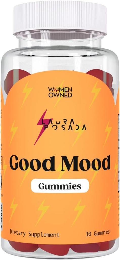 Laura Posada Mood Apoyo Gummies Saffron Suplemento 30 Conde 100% Natural Silencio No Hormonas o Químicos Silencio Libre Silencio Mujeres Propietarias Compañía Silencio Gluten Libre Silencio Made in The USA
