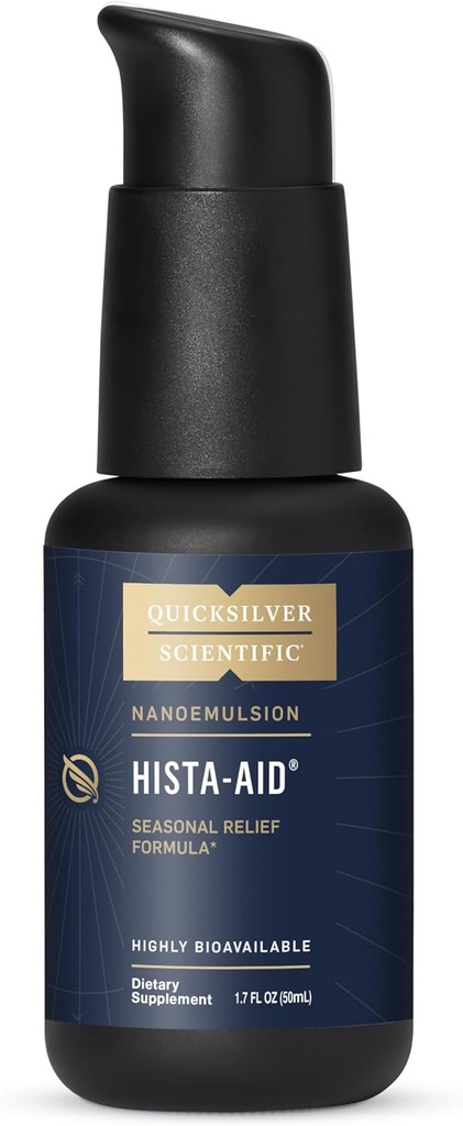 Quicksilver Scientific Nanoemulsified Hista-Aid - Flavonoids to Help Maintain Healthy Histamine Levels - Liposomal Vitamina C, DIM, Luteolin & Quercetin Liquid (50ml)