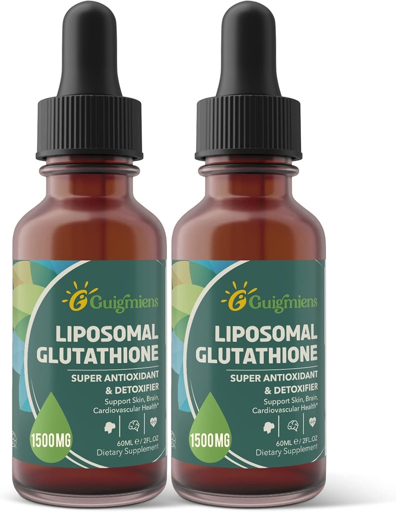 Glutatión Liposomal, Absorción Superior, Glutatión Líquida Suplemento, Antioxidante Poderoso, Detox Hígado, Enhancer Immune, Libre de Soy, No GMO, Vegan & Gluten Fre, 4 fl.oz,1500 mg