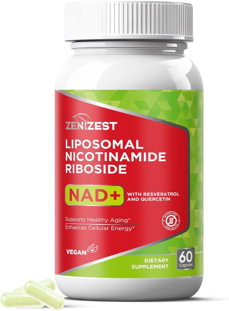 NAD+ Suplemento NMN Alternative - Liposomal Nicotinamide Riboside with Resveratrol " Quercetin for Anti Aging Cell Regenera Energy Focus for Men Women