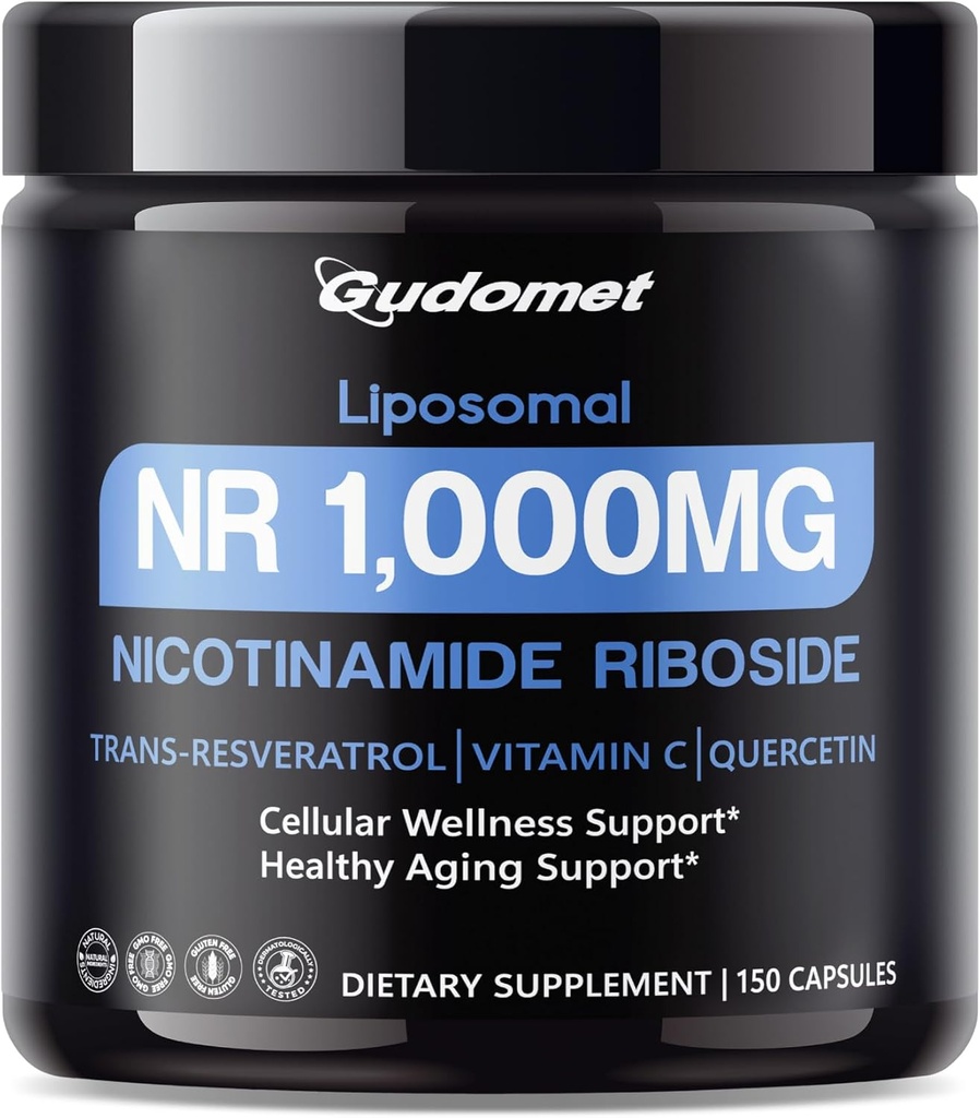 Liposomal NR (Nicotinamide Riboside) con Trans-Resveratrol, Vitamina C &amp; Quercetina – apoya el bienestar celular y el envejecimiento saludable -150 cápsulas- hechos en los EE.UU.