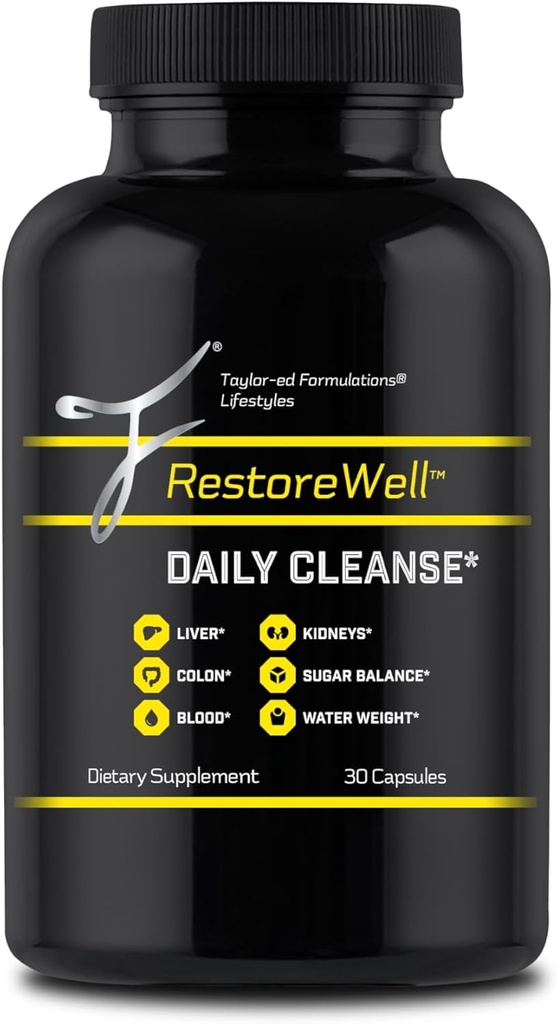 RestoreWell Daily Cleanse - Purify &amp; Revitalize The Body - Liver, Colon, Blood, Kidney Cleanse