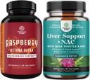 Bundle of Blend of Raspberry Ketones, Green Tea Extract and African Mango Potent Ingredients to Speed Up Weight Loss, Suppress Appetite & Burn Fat and Liver Support Supplement with NAC - Herbal Liver