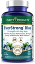 Purity Products EverStrong Blue Strength Building + Brain Boosting w/Muscle Matrix Blend ft. Creatine Monohydrate + More, PurityBlue Organic Blueberry Complex, 1000 IU Vitamin D3-90 Tablets