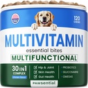 Vitaminas de perros &amp; Suplementos Chewable - Glucosamine Omega Probióticos - Vitaminas de perros para la piel " Coat, Hip " Joint " Gut Health - Adult " Senior, Small &amp; Large Breed - 120 Ct Beef