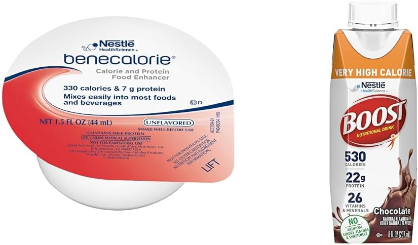 Benecalorie Calorie y Protein Enhancer - Unflavored (330 Calories, 7g Protein) - 1.5 oz Copas &amp; Boost Very High Calorie Chocolate Nutritional Drink – 22g Protein, 530 Nutrient Rich Calories, 8 Fl