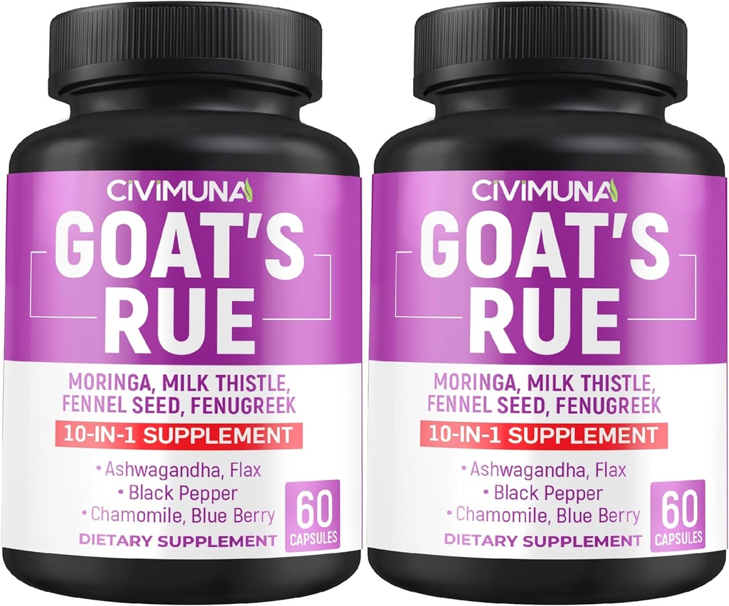 Goat’s Rue Capsules con Goat’s Rue, Moringa, Milk Thistle y Más - 120 Capsules para 4 meses de suministro (Pack of 2)