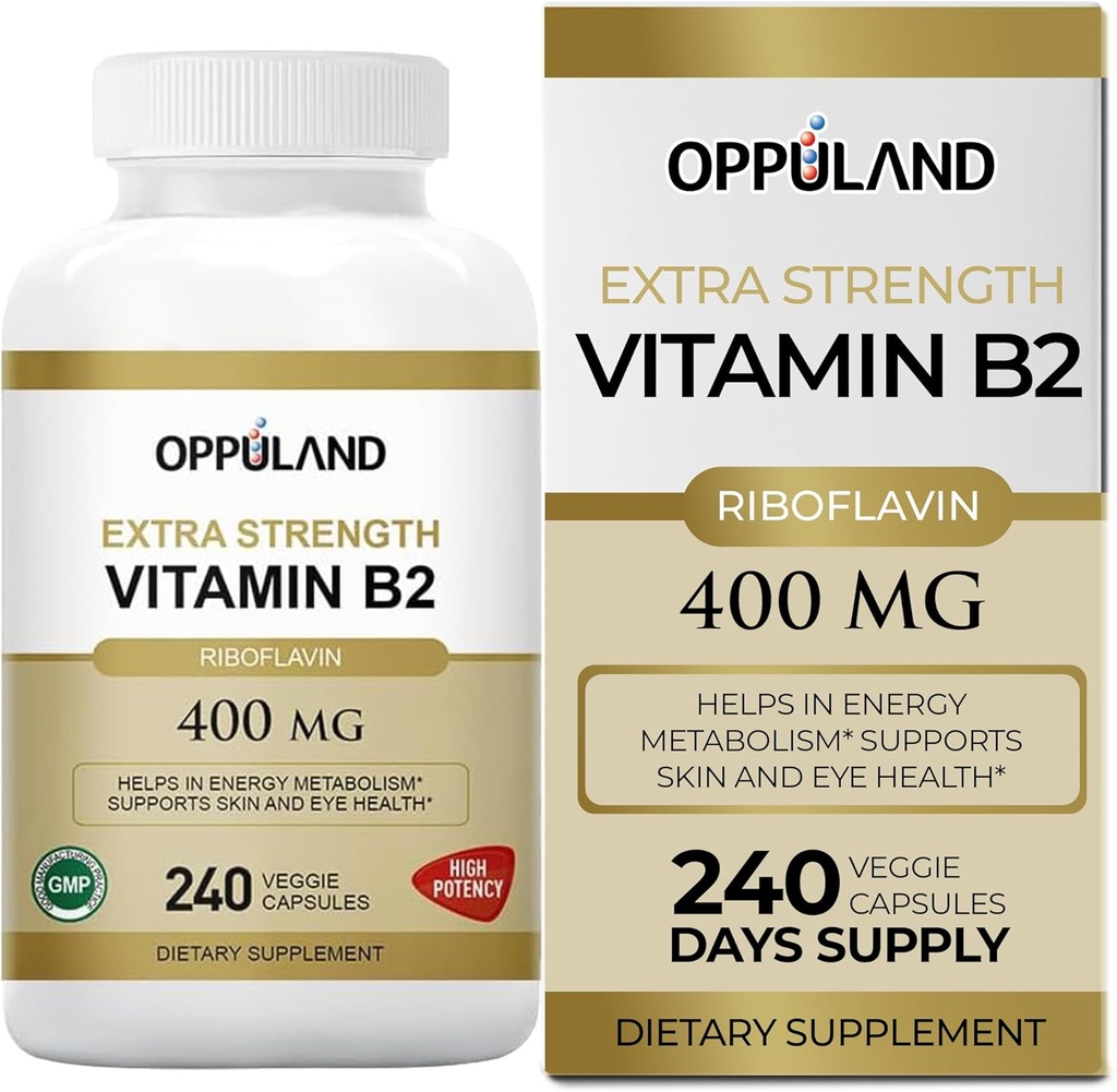 Riboflavin Vitamina B2 Suplemento - B-2 Vitamina - Boost Energy Metabolism & Cellular Function - Suplementos Nutricionales diarios para hombres y mujeres - 400 mg Cápsulas - 240 Conde