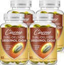 Ubiquinol CoQ10 600 MG Softgels con Omega-3 " Shilajit " PQQ, Coenzyme-Q10 avanzado, Active CoQ10 Ubiquinol Supplement for Fertility, Antioxidante, Heart, Brain & Energy, 240 Servings