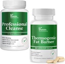DR VITAMIN SOLUTIONS Professional Detox Cleanse and Thermogenic Fat Burner Bundle - 15 Day Cleanse for Weight Management, Gut Health, and Bloating Relief - 2-Pack of each