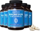 Complejo de Magnesio Zentastico - 600 cápsulas de Magnesio - Glycinate de Magnesio Chelatado, Malate, Taurate & Lactate - Huesos de soporte, músculos