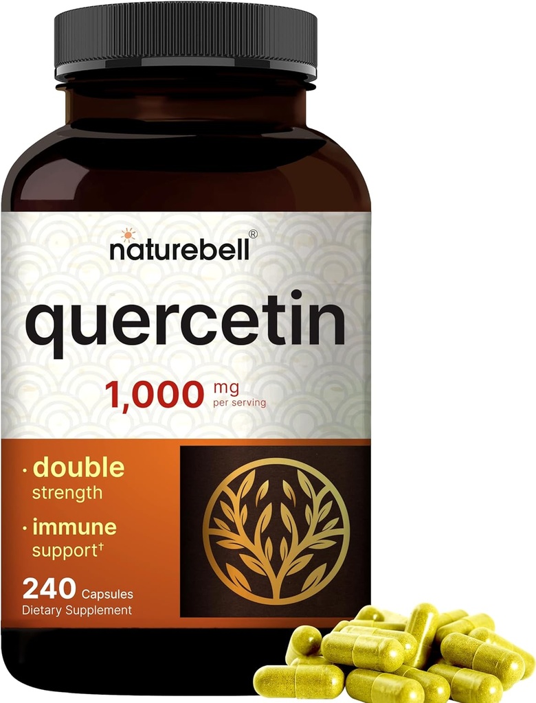 NatureBell Quercetin 1000mg Por Serving, 240 Capsules ← Ultra Strength Bioflavonoid Suplemento para Immune Support peru Third-Party Tested, Non-GMO, Gluten-Free