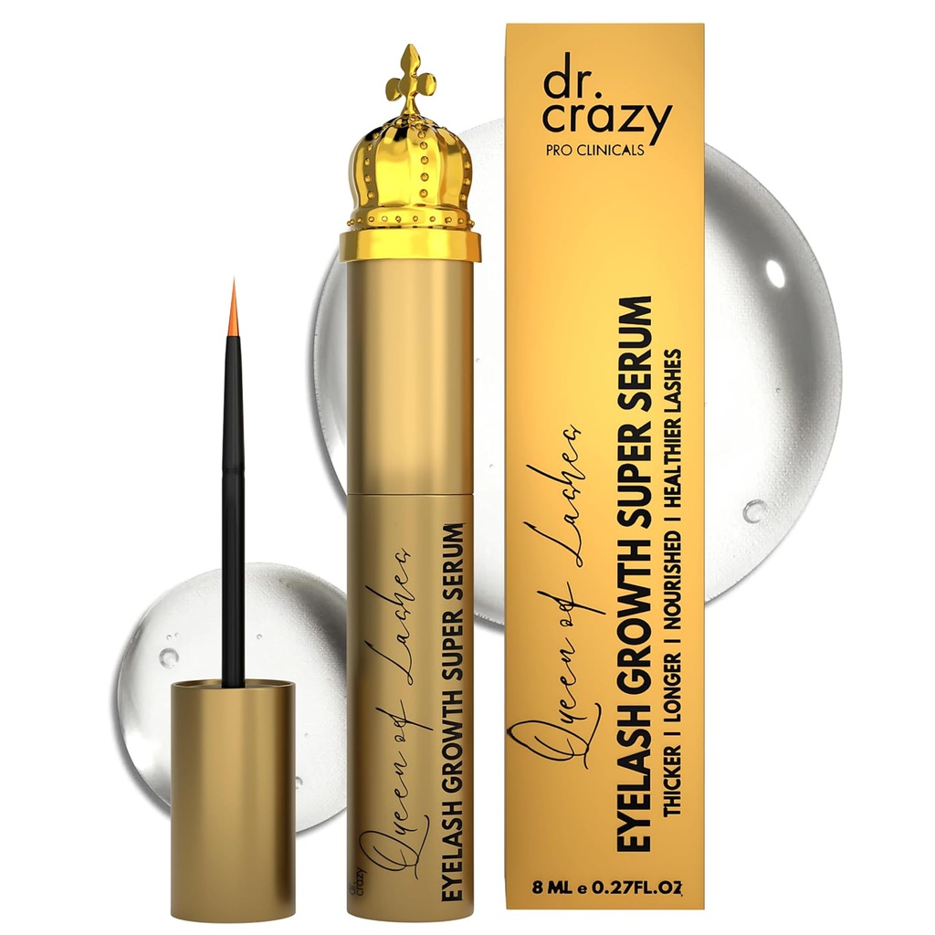 Queen of Lashes Peptide Growth Serum - Lash " Brow Enhancer with Peptides " Ginseng Root Extract - Hormone Free, Ofthalmologist Tested Formula for Longer, Fuller Lashes (8 mL)