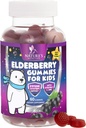 Kids Immune Support Elderberry Gummies - Daily Children's Vitamins C, Zinc &amp; Kids Immunity Support Gummy - Nature's Sambucus Elderberry Supplement, Vegan, Gluten-Free, Tasty Berry Flavor - 60 Gummies