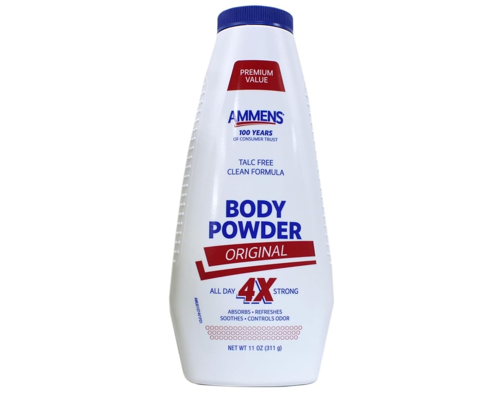 Ammens Original Medicado Polvo, No Talc Fórmula, 11 onzas