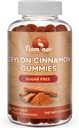 Azúcar Ceilán libre Gummies de canela Regulación del azúcar, Neuroprotector- Suplemento con cromo y canela Bark- Alternativa a las cápsulas de canela - 90 Chews